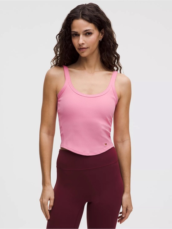 lululemon athletica Tops - (2 pieces) lululemon groove tight and nulu ribbed crop tank with heart detail